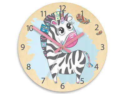 Produktbild von ModernClock, wanduhr, Silent Wanduhr, Wanduhr für Kinder Zebra 30cm