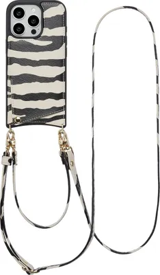 Image de Selencia Nova Phone Case avec cordon et porte-cartes pour l'Apple iPhone 16 Pro Max - Zazzy Zebra