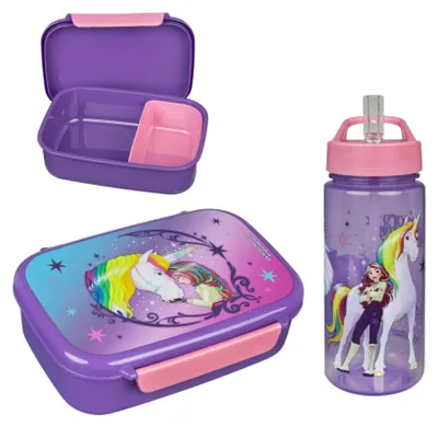 Image de Ensemble repas Unicorn Academy : boîte à lunch et gourde