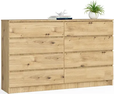Produktbild von Akord Kommode 8 Schubladen Aus Eiche Handgefertigt 160X40X99 Cm