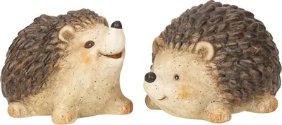 Produktbild von 2 Stück Igel Figuren 10,5 cm hoch Keramik Deko Gartenfiguren