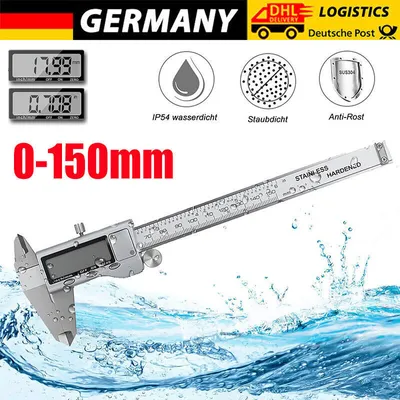 Produktbild von Messschieber Schieblehre 150mm Profi Digitaler Caliper mit LCD Display Edelstahl