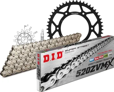 Zdjęcie produktu dla Zestaw łańcucha DID stal 520ZVM-X / 116 nitów do Honda CRF R RX 450 ccm rok 2017 - 2020