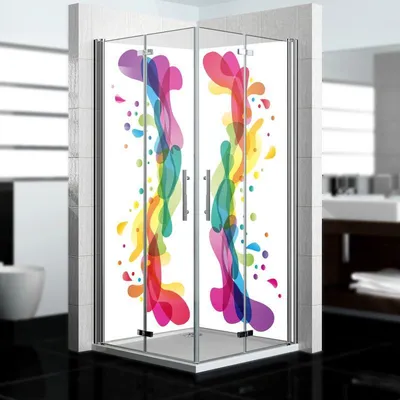 Produktbild von dedeco Eck-Duschrückwände Aluminium wasserfest Motiv: Abstrakt V1, 2 x 100x200x0,3cm, Fliesenersatz fugenlos Wandverkleidung Wandpaneele,  Germany