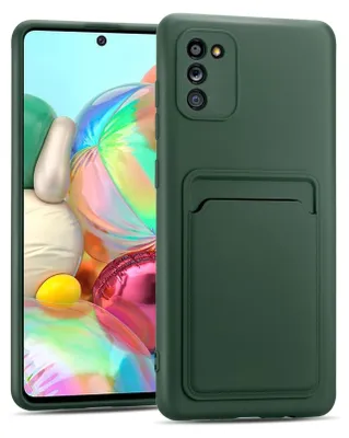 Obrázok produktu pre Puzdro na mobilný telefón pre Samsung Galaxy A02s kryt silikónový ochranný kryt so slotom na kartu Slim Wallet Case, zelené