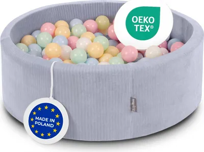 Produktbild von KiddyMoon Bällebad Kinder Schaumstoff Mit Bälle Für Baby ab 1 Jahr
