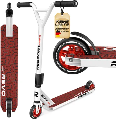 Image de RE:SPORT® Trottinette freestyle REVO pour enfants et adultes avec béquille | Trottinette freestyle professionnelle RouesPolyuréthane100 mm et barre en Y | Trottinette freestyle Kickscooter Roulements à billes ABEC 9 | Trottinette freestyle