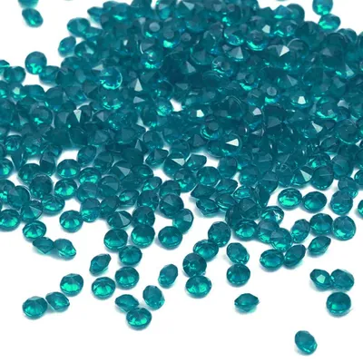 Image de Cristaux en acrylique décoratifs en forme de diamants - 4000 pièces - Décoration à saupoudrer pour la décoration de table - 4 mm - Bleu et vert