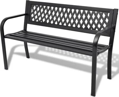 Produktbild von Gartenbank 118 cm Stahl Schwarz