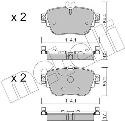 Produktbild von METELLI 22-1136-0 Bremsbeläge Satz Hinten Bremsklötze passend für MERCEDES-BENZ E-Klasse Limousine (W213) E-Klasse T-modell (S213) E-Klasse Coupe CLS