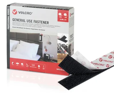 Produktbild von VELCRO® General Use Fastener 5m Hakenband 5m Flauschband, Haken & Flausch 20mm schwarz
