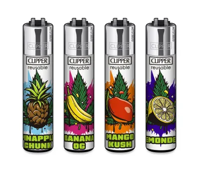 Zdjęcie produktu dla Zestaw 4 zapalniczek Clipper Fruit Strains