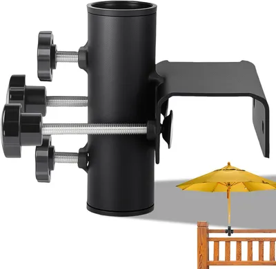 Obrázok produktu pre Držiak slnečníka, nehrdzavejúca oceľ, pre rúry 23-38 mm, nastaviteľný, na balkón