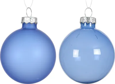 Produktbild von Weihnachtskugeln Glas 6cm x 6 Stück - Himmelblau transparent