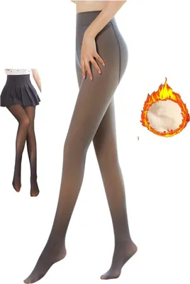 Image de ASKSA Femme Collants peluche amincissante translucide Pantyhose chaud en polaire, Noir avec pieds 320g