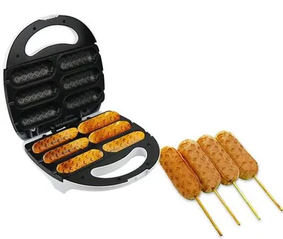 Image de Appareil pour corn-dogs, 750 W, machine à corn-dogs en forme de gaufre, modèle de corn-dog français, revêtement antiadhésif, prise secteur européenne 220-240 V