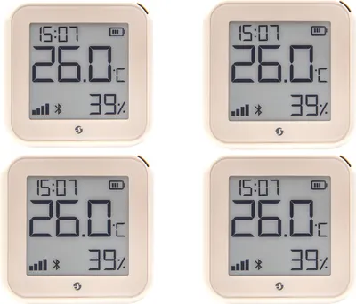 Immagine prodotto di SHELLY Sensore di temperatura e umidità WLAN Plus H&T Gen. 3, BT, Avorio, 4 pezzi