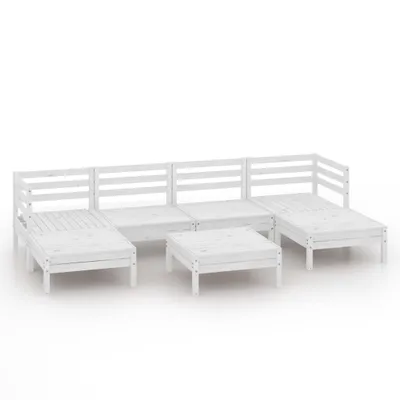 Produktbild von vidaXL 7-tlg. Garten-Lounge-Set Weiß Massivholz Kiefer
