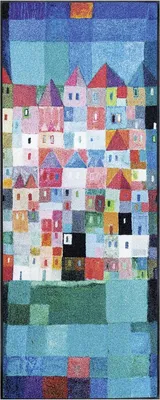 Image de Wash+Dry Tapis de sol lavable Colourful Houses 75 x 120 cm Tapis de propreté