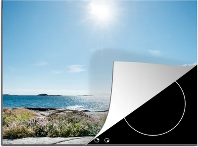Produktbild von KitchenYeah© Herdabdeckplatte Strand - Natur - Sonne , 57x51cm, Küche Deko, Glaskeramikkochfeld Herdabdeckung, Abdeckplatte fùr Kochfeld