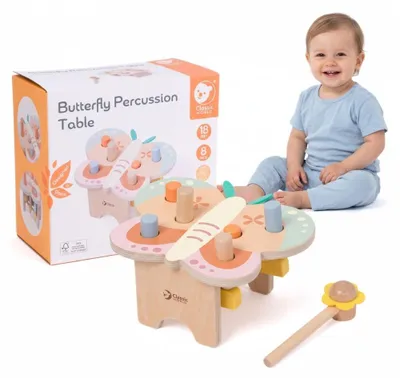 Zdjęcie produktu dla Classic World Montessori Pastelowy Młotek Motyl Z Młotkiem 8 Szt.