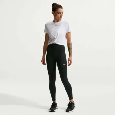 Produktbild von Nike W Nk Df One Hr Tight Useam Black/Black/Hyper Pink/White Black/Black/Hyper Pink/White S
