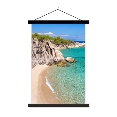 Produktbild von MuchoWow® Textilposter Meer - Strand - Sommer 40x60 cm mit schwarzem Rahmen - Wanddekorationen