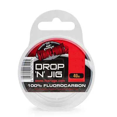 Produktbild von Fox Rage Strike Point Drop N Jig Fluro - 40m Fluorocarbonschnur, Durchmesser/Tragkraft:0.40mm / 21.38lb