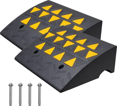 Zdjęcie produktu dla VEVOR 2x rampa podkładowa Rampa gumowa Rampa krawężnikowa 49.1x37x15.2cm