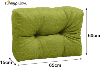 Produktbild von sunnypillow Palettenkissen für Gartenmöbel - Rückenkissen 65 x 60 cm - Rückenpolster für Bett und Sofa - Palettenpolster für Palettenmöbel - Gesteppte Gartenkissen - Rückenlehne, Seitenkissen Grün