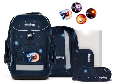Imagen del producto de ergobag mochila escolar Galaxy Glow-Edition Maxi-Set 6 piezas KoBärnikus azul marino