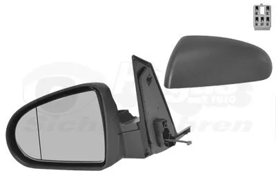 Produktbild von VAN WEZEL 3235807 Außenspiegel Seitenspiegel Links für MITSUBISHI COLT VI (Z3A, Z2A) Asphärisch Beheizt Grundiert