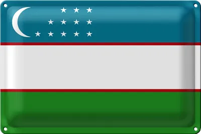 Produktbild von Blechschild Flagge Usbekistan 30x20cm Flag of Uzbekistan