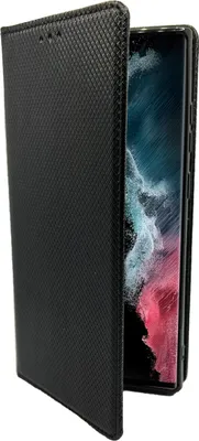 Produktbild von Buch Tasche "Smart" kompatibel mit SAMSUNG GALAXY S22 ULTRA (SM-908B) Handy Hülle Etui Brieftasche Schutzhülle mit Standfunktion, Kartenfach Schwarz