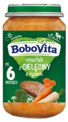 Zdjęcie produktu dla BoboVita Rosołek z cielęciny z ryżem po 6 miesiącu 190 g