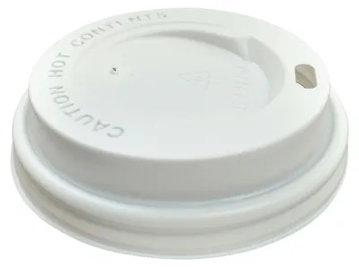 Produktbild von 100x Domdeckel weiß für Pappbecher - "Coffee to go" - 200ml mit 80mm Ø