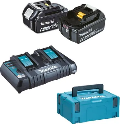 Productafbeelding van Makita Energiekoffer 198077-8: 2x BL1860B accu's + DC18RD oplader