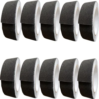 Image de Ruban antidérapant, bande antidérapante, 50 mm x 5 m, adhésif, 10 rouleaux, noir