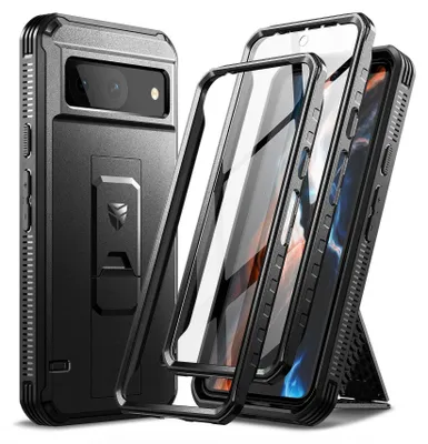 Produktbild von Schutzhülle für Google Pixel 8 mit Doppelter Vorderseite und Ständer