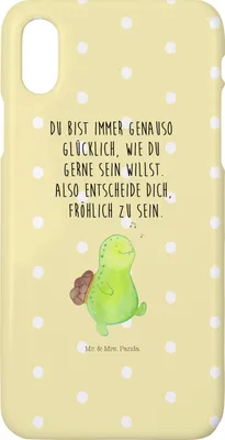 Produktbild von Mr. & Mrs. Panda Iphone 10 Handyhülle Schildkröte Pfeifen - Gelb Pastell - Geschenk, Trennung, Handy Case, Depression, Hülle, Lebensfreude, X