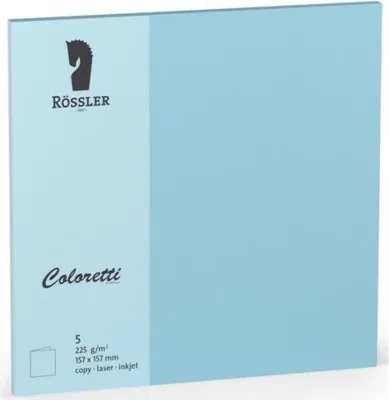 Produktbild von Doppelkarte 157x157 coloretti 5 Stück himmelblau