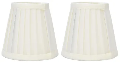 Image de 2 petits abat-jours doubles à clipser sur l'ampoule, abat-jours en tissu confortable pour lampe de table, lustre ou applique murale PX30