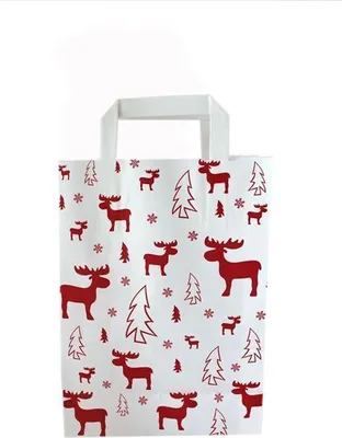 Produktbild von Papiertragetasche ELCH ROT, 18 x 8 x 22 cm, 80 g/m², 50 Stück