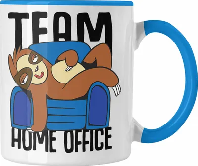 Produktbild von Trendation - Team Home Office Tasse Geschenk Gadget Geschenkidee Kollegin im Homeoffice (Blau)
