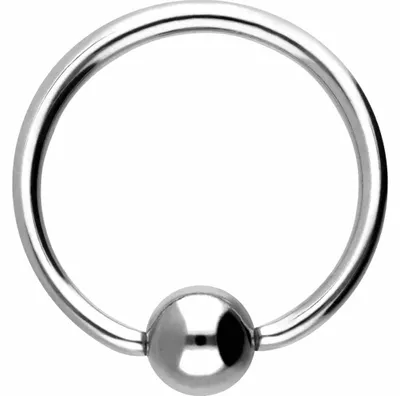 Produktbild von Intim-Piercing, Septum Piercing Titan Klemmkugelring Farbe: Silber + Kugelgröße: 5mm Innendurchmesser: 14mm + Stabstärke: 1,6mm