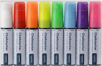 Image de Marqueur craie EUROPEL 15 mm étui de 8 couleurs assorties