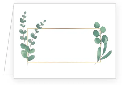 25 Premium Tischkarten mit Eukalyptus-Design, 10,5 x 7,4 cm
