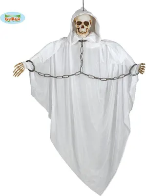 Produktbild von Halloween Deko Anhänger Skelett mit Licht, 150 cm