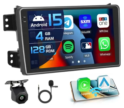 Image de Autoradio Android, écran de 9 pouces, 4 Go de RAM, 128 Go de stockage, Bluetooth, USB, Wi-Fi, GPS et navigation
