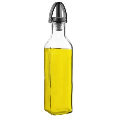 Obrázek produktu pro Skleněná láhev na olej/ocet s nalévacím hrdlem a uzávěrem